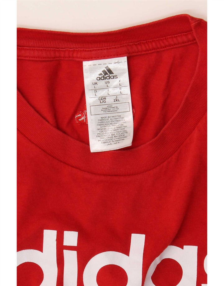 Adidas Herren Grafik T-Shirt Top Große rote Baumwolle