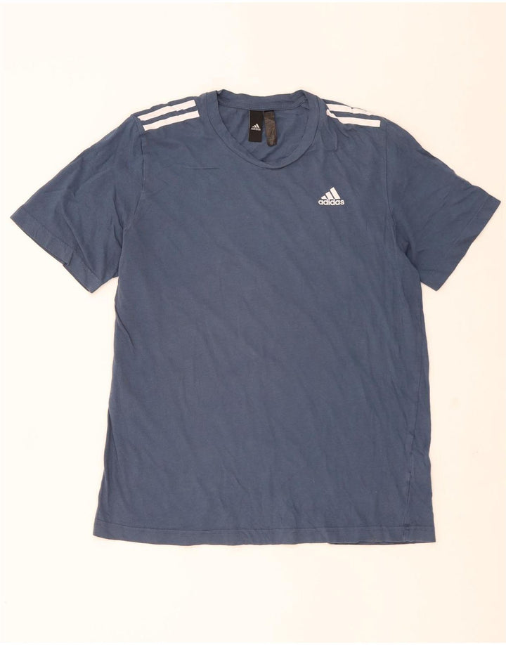 Adidas Herren T-Shirt Top mittelblaue Baumwolle