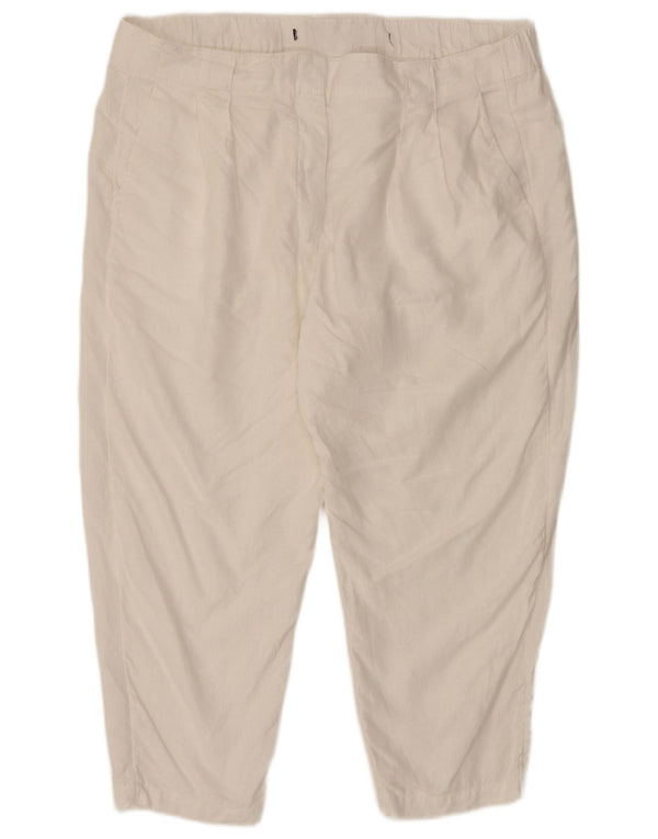 Marks & Spencer Damen Tapered Cropped-Hose UK 20 2XL W40 L25 Weiß
