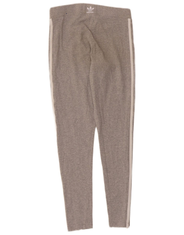 Adidas Damen Leggings UK 12/14 mittelgraue Baumwolle