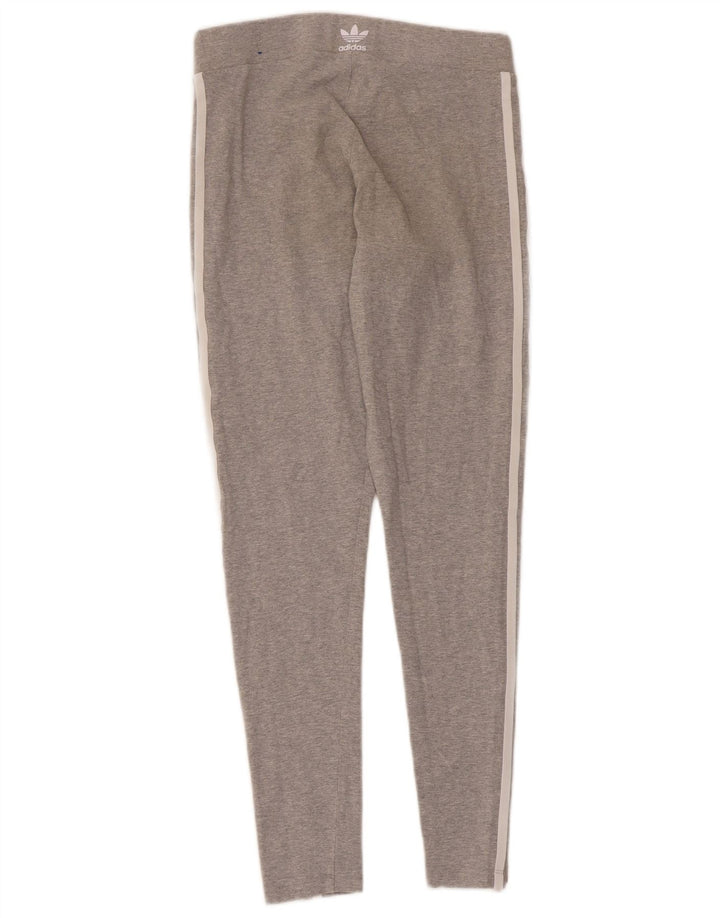 Adidas Damen Leggings UK 12/14 mittelgraue Baumwolle