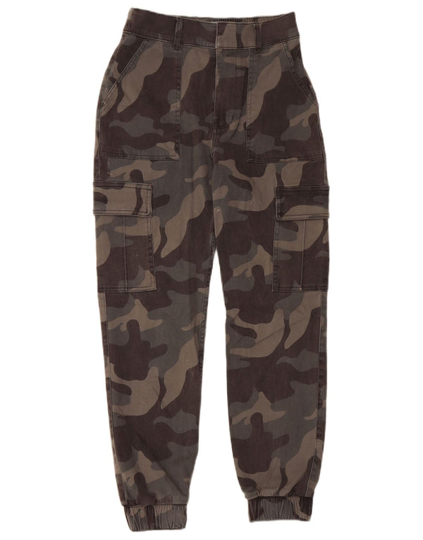 Hollister Damen-Cargohose mit hoher Taille, Jogger, W26, L27, Grautarnung