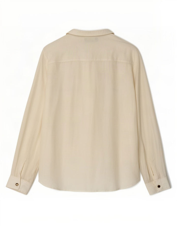 Massimo Dutti Damen Pullover-Hemd EU 40 Medium Off White