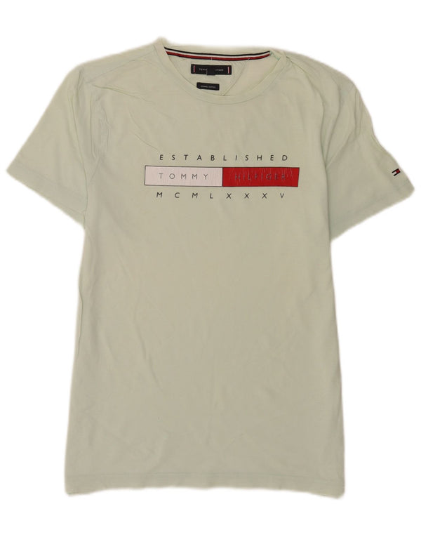 Tommy Hilfiger Herren-T-Shirt mit Grafik, mittelgrüne Baumwolle
