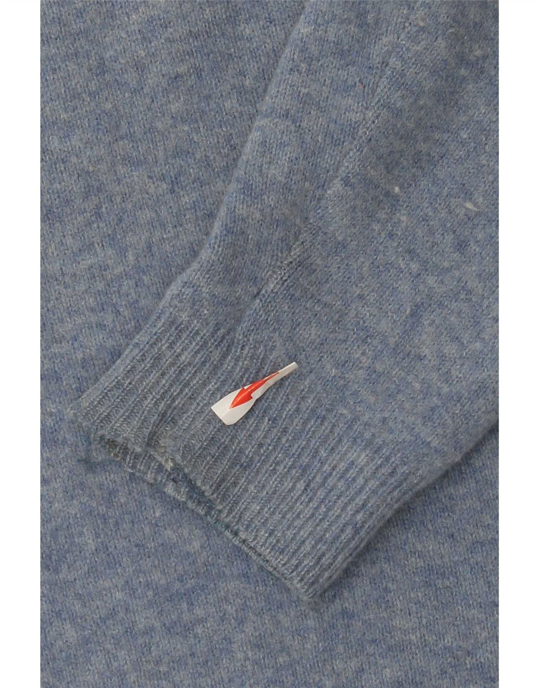 Asics Herren-Pullover mit V-Ausschnitt, groß, blaue Lammwolle