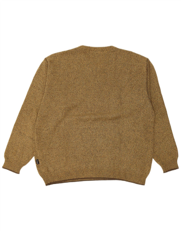 Camel Active Herren-Pullover mit V-Ausschnitt, große Khaki-gefleckte Baumwolle