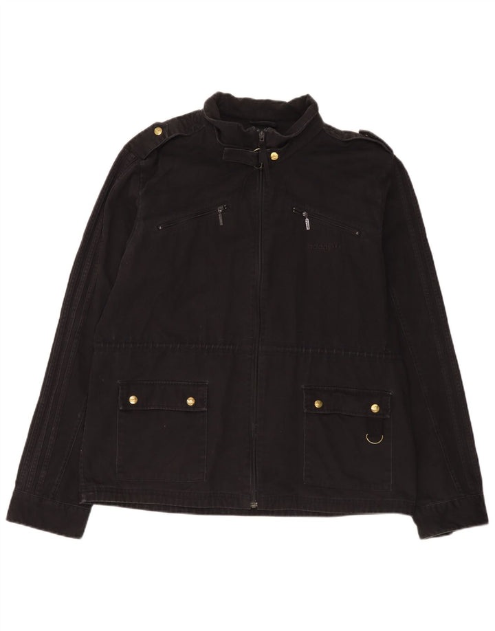 Adidas Herren Militärjacke UK 40 Große schwarze Baumwolle