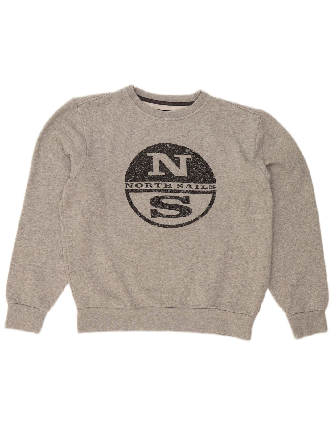 NORTH SAILS Damen Grafik-Sweatshirt-Pullover UK 14 Mittelgrau gefleckt