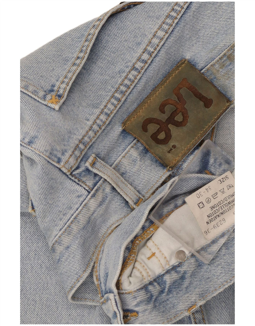 Lee Damen Straight Jeans W34 L26 Blaue Baumwolle