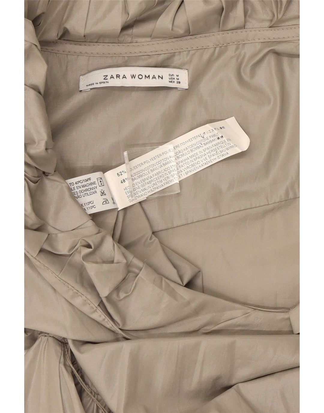 Zara Damen A-Linien-Kleid UK 12 Mittelgraues Polyester