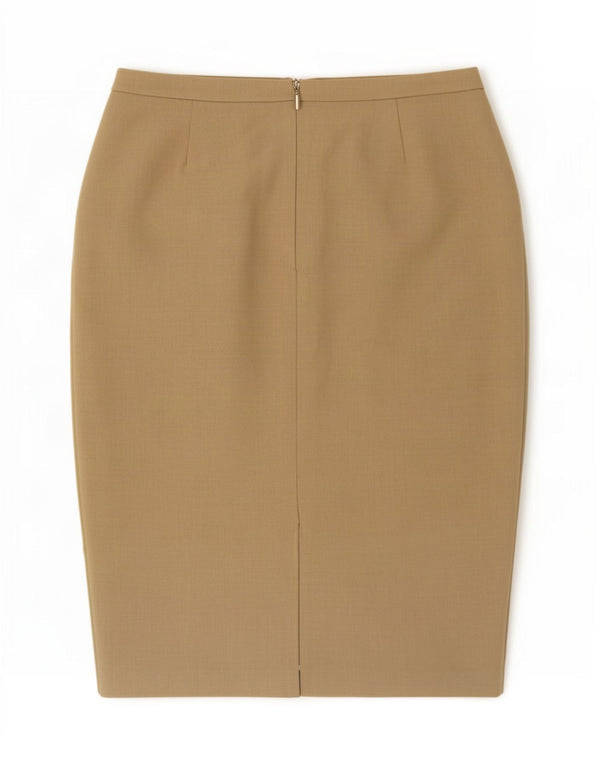 Marks & Spencer Damen Bleistiftrock UK 14 Medium W30 L26 Beige Polyester