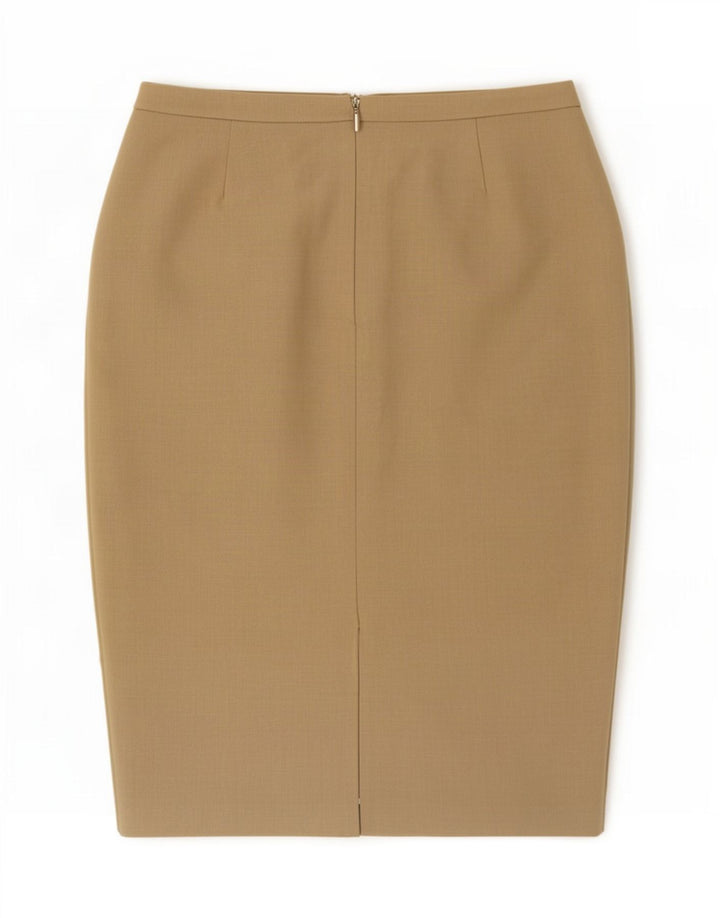 Marks & Spencer Damen Bleistiftrock UK 14 Medium W30 L26 Beige Polyester