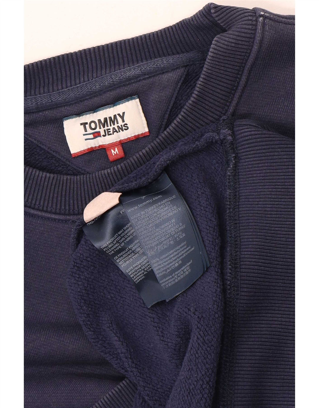 Tommy Hilfiger Herren-Sweatshirt-Pullover, mittelmarineblaue Baumwolle