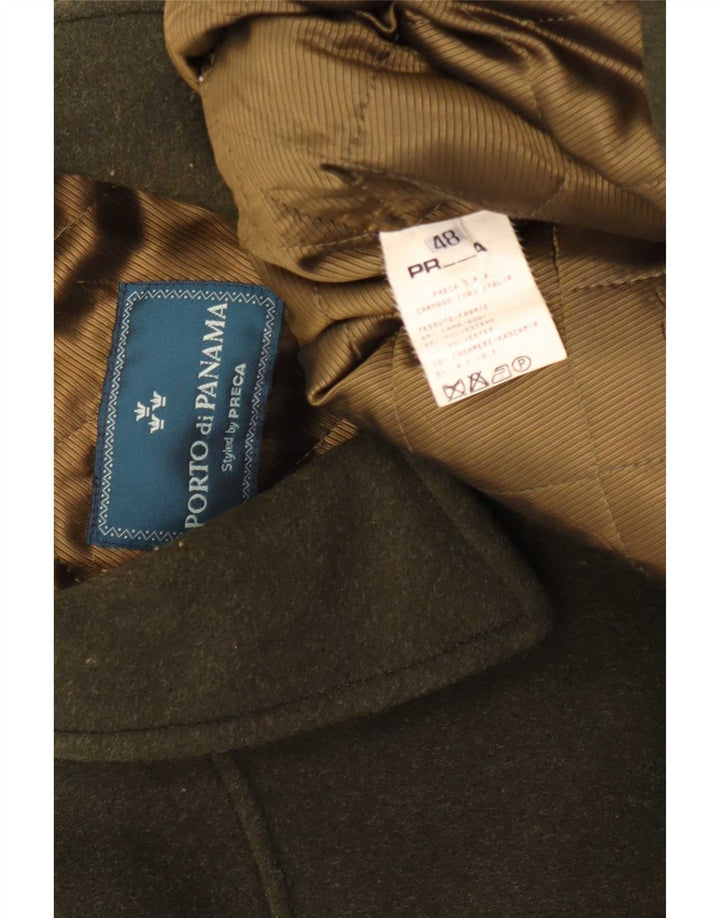 Porto Di Panama Herren-Mantel von Preca, IT 48, mittlere Khaki-Wolle