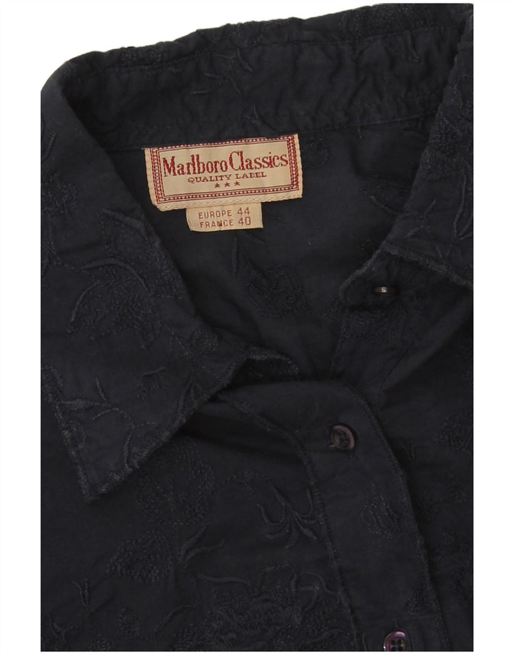 Marlboro Classics Damenhemd EU 44 XL Marineblau mit Blumenmuster