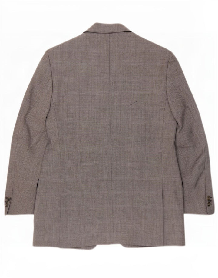 Marks & Spencer Herren-Blazer mit 2 Knöpfen, UK 44, XL, grau karierte Wolle