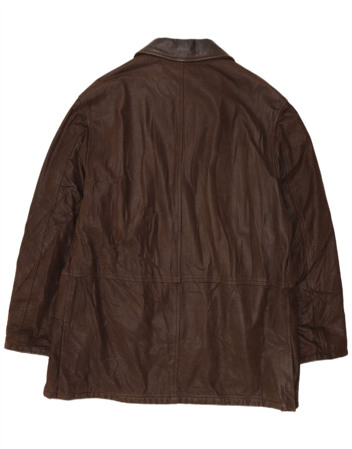 VINTAGE Herren Lederjacke IT 52 XL Braunes Leder
