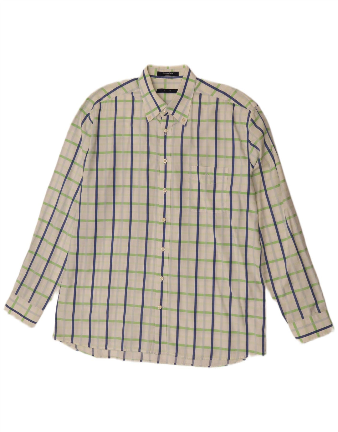 GANT Herren-Hemd mit normaler Passform, XL, weiß kariert, Baumwolle