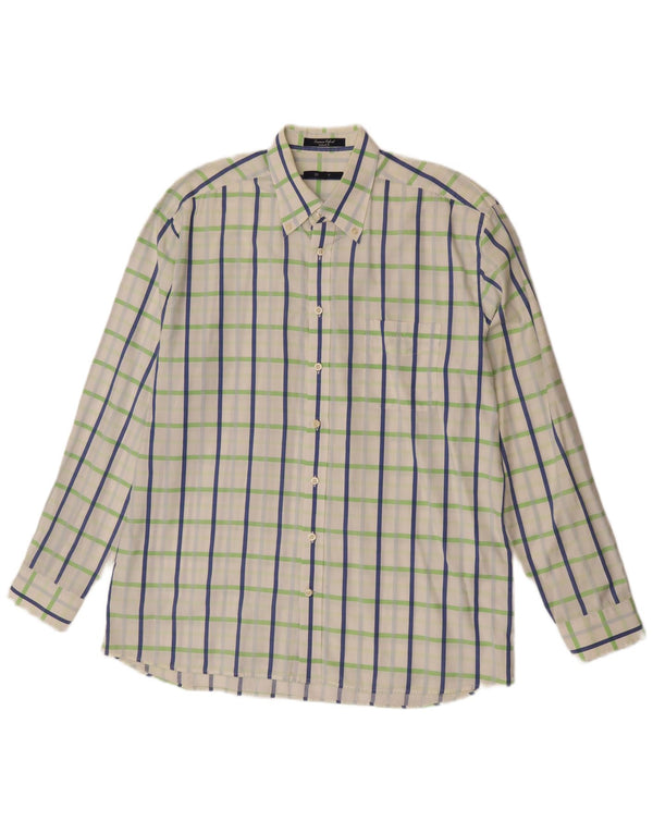 GANT Herren-Hemd mit normaler Passform, XL, weiß kariert, Baumwolle
