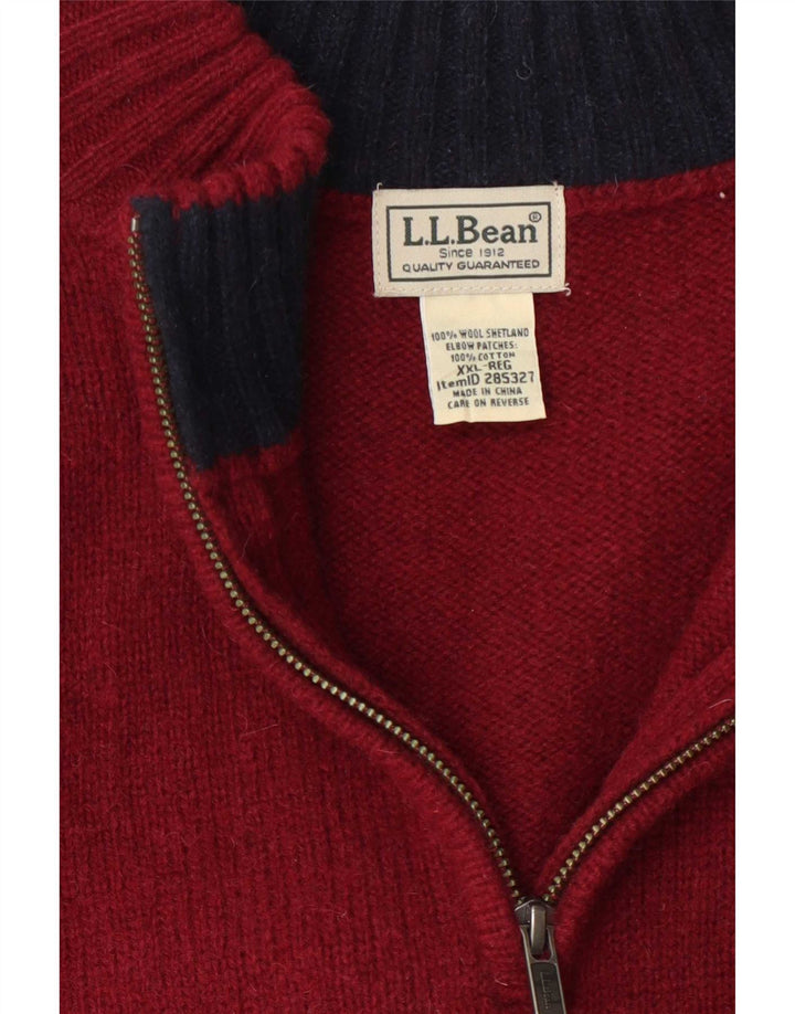 L.L.Bean Herren-Pullover mit Reißverschluss am Hals, 2XL, Burgunderrot, Wolle