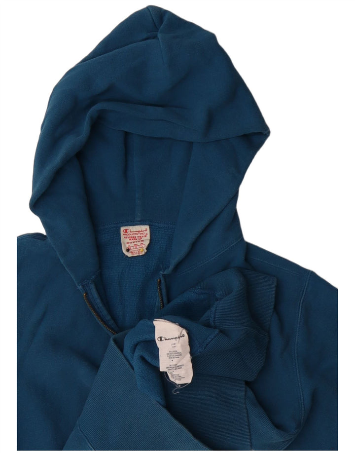 Champion Herren-Kapuzenpullover mit grafischem Reißverschluss und mittelblauer Baumwolle