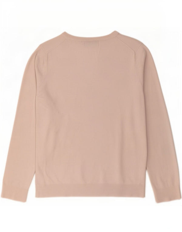 Tommy Hilfiger Damen-Pullover mit V-Ausschnitt, UK 12, mittelrosa, Baumwolle