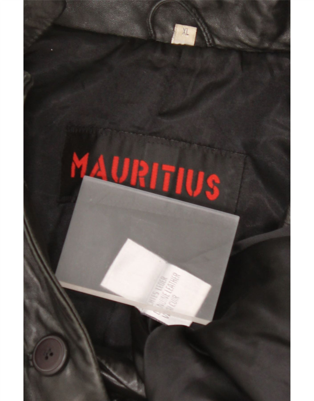 MAURITIUS Damen-Blazerjacke aus Leder mit 3 Knöpfen, UK 18, XL, schwarzes Leder