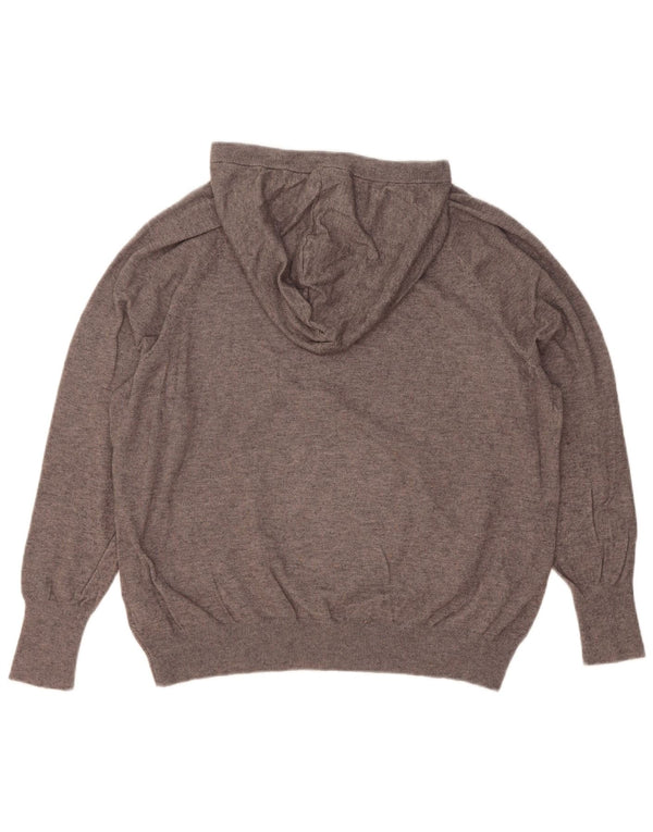 Oasis Damen-Pullover mit Kapuze, UK 14, mittelgrau gefleckte Viskose
