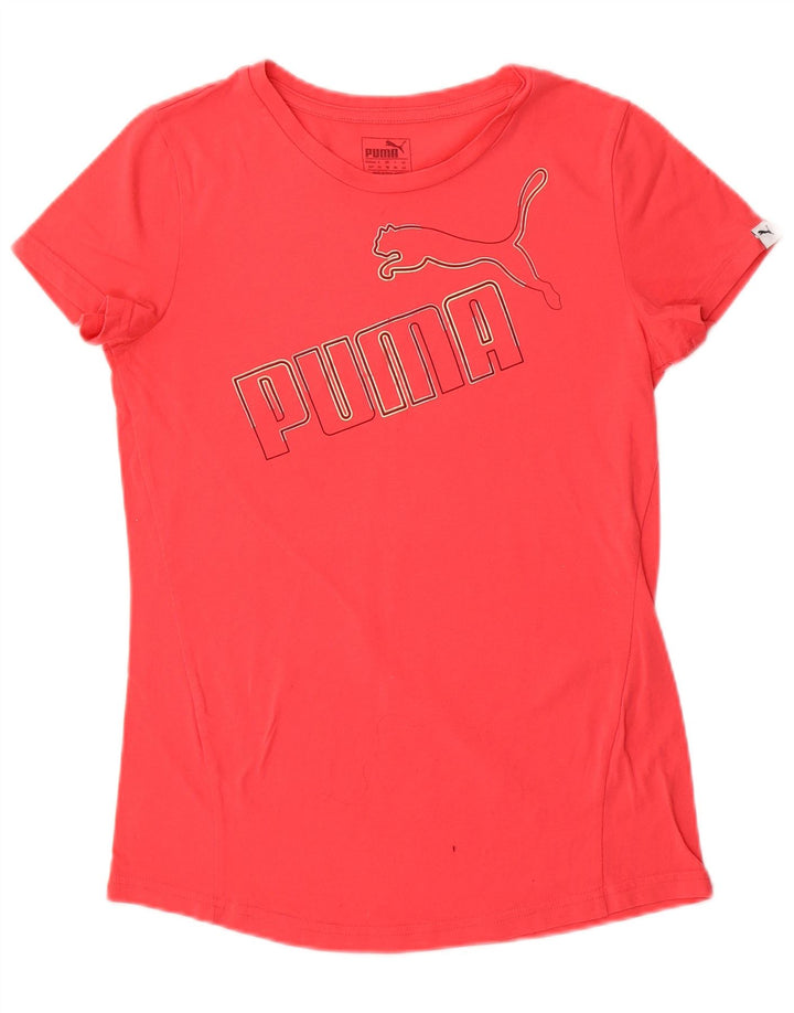 Puma Damen Grafik T-Shirt Top UK 10 Small Pink