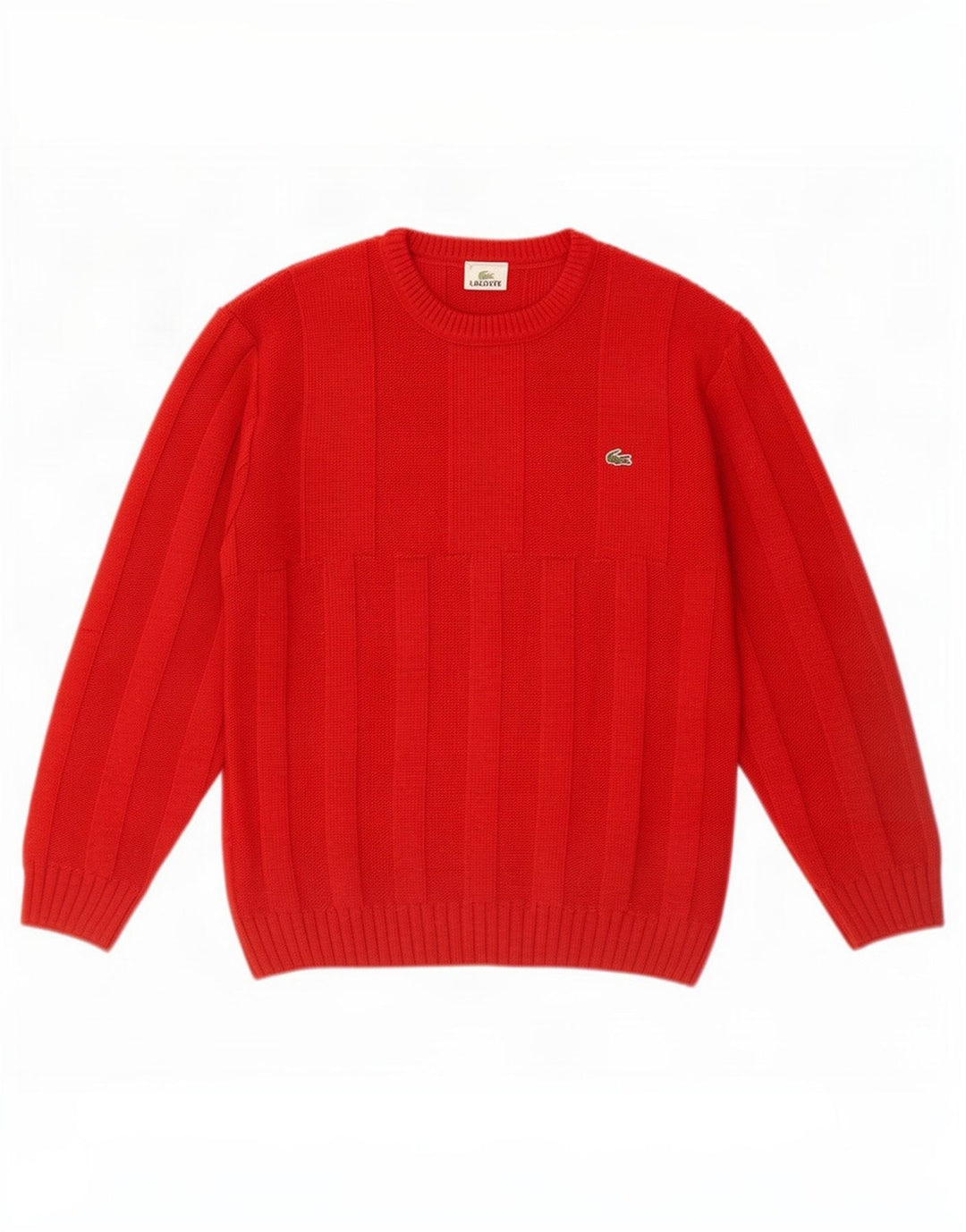 Lacoste Herren-Pullover mit Rundhalsausschnitt, Größe 4, mittelrote Wolle