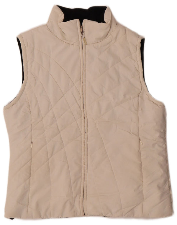 Izod Damen wendbare wattierte Weste UK 12 Mittelweiß