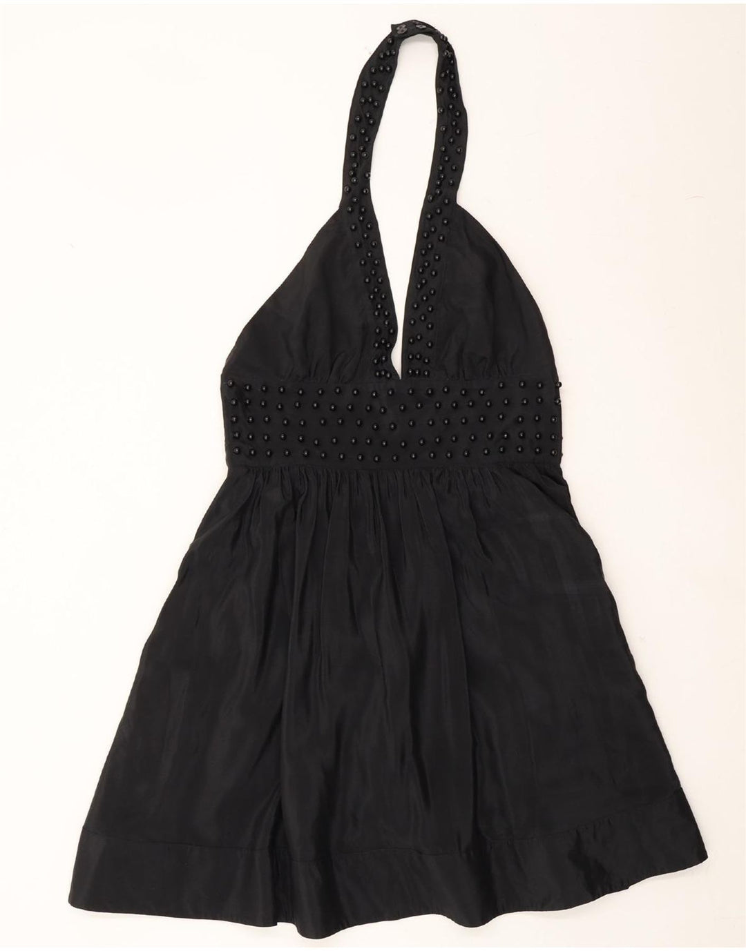 FRENCH CONNECTION Womens Halter Dress UK 14 Medium Black Silk Vintage French Connection and Second-Hand French Connection from Messina Hembry 