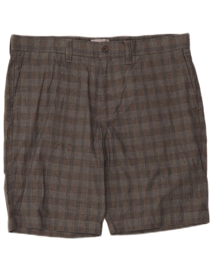 Marks & Spencer Herren-Chinoshorts W36, große grau karierte Baumwolle