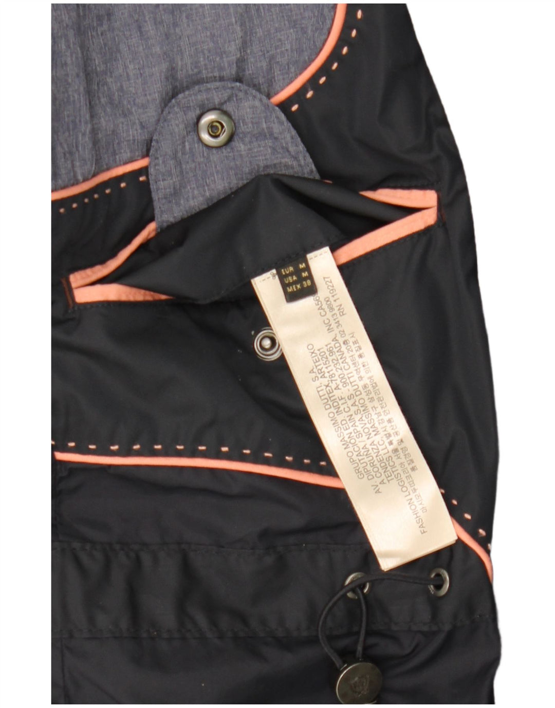 Massimo Dutti Herren-Utility-Jacke UK 38 Mittelmarineblaues Nylon