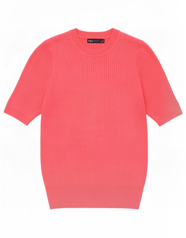 Marks & Spencer Damen-Pullover mit Rundhalsausschnitt, Gr. 14, Rosa