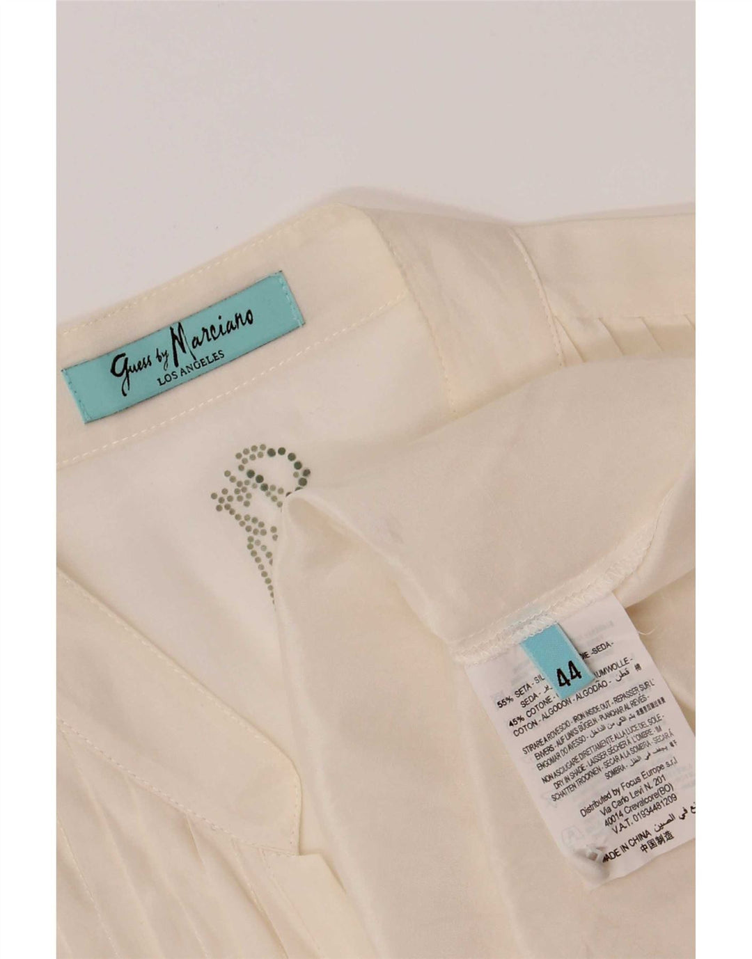 Guess By Marciano Damen Kurzarm-Hemdbluse IT 44 Medium Off White