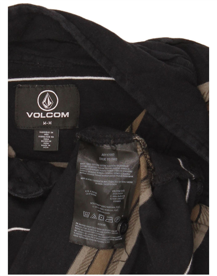 VOLCOM Herren-Poloshirt, mittelschwarz, gestreift, Baumwolle