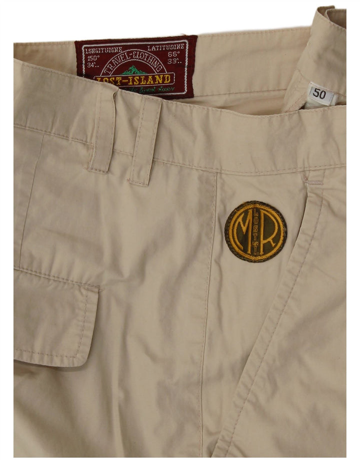 VINTAGE Mens Pegged Chino Shorts IT 50 Large W34 Off White