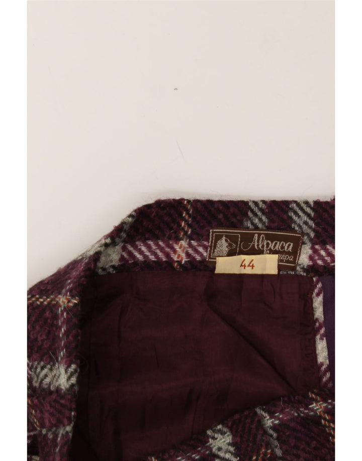 ALPACA CAMARGO Womens Pencil Skirt IT 44 Medium W26  Maroon Plaid Vintage Alpaca Camargo and Second-Hand Alpaca Camargo from Messina Hembry 
