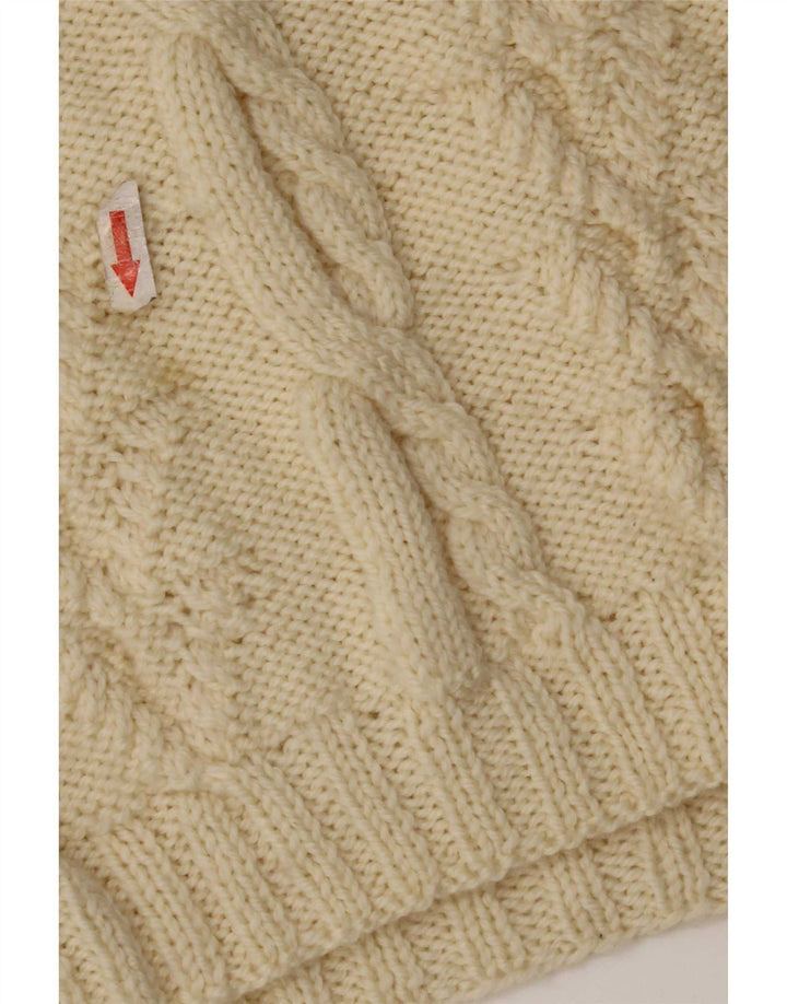 Vintage Damen Rollkragenpullover Pullover UK 12 Medium Off White