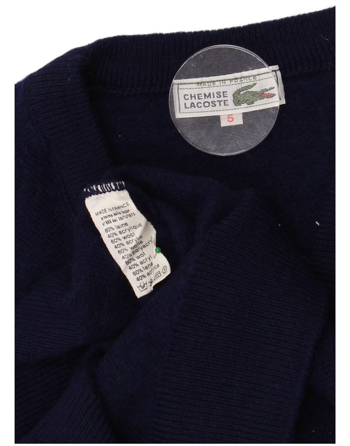 LACOSTE Herren Weste Tank Top Größe 5 Große Marineblaue Wolle