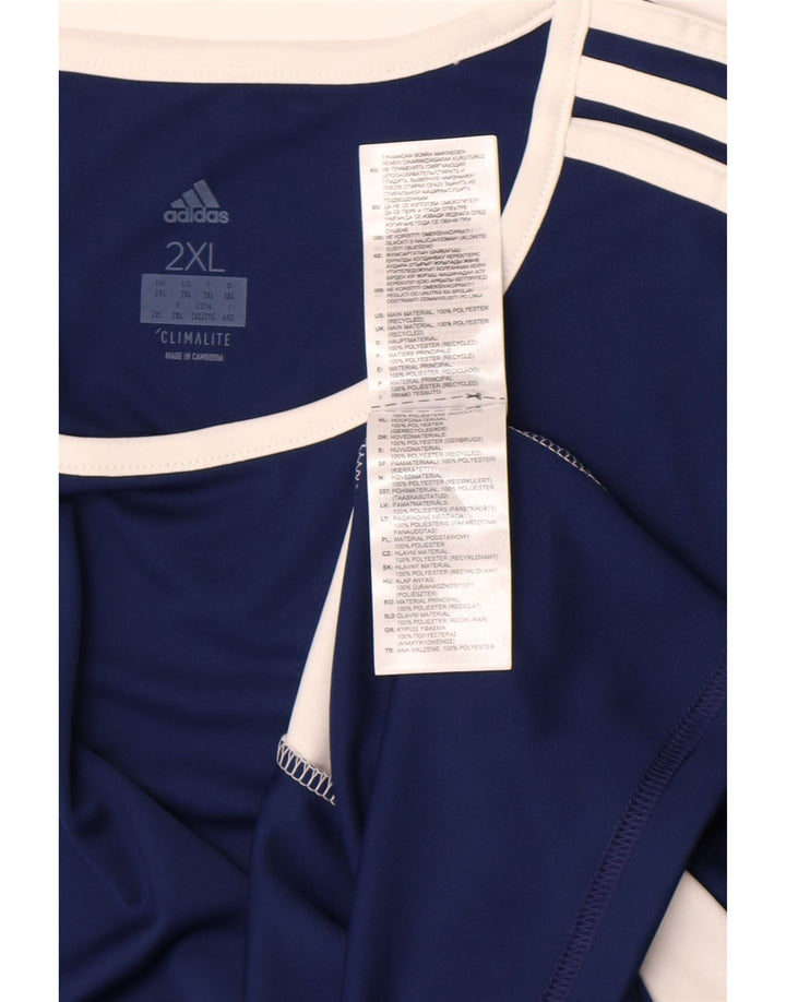 Adidas Herren Climalite T-Shirt Top 2XL Marineblau Colourblock Polyester
