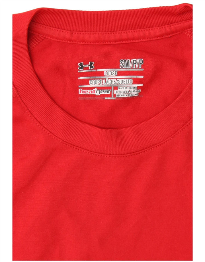 UNDER ARMOUR Herren Heat Gear T-Shirt Top Small Rot Polyester