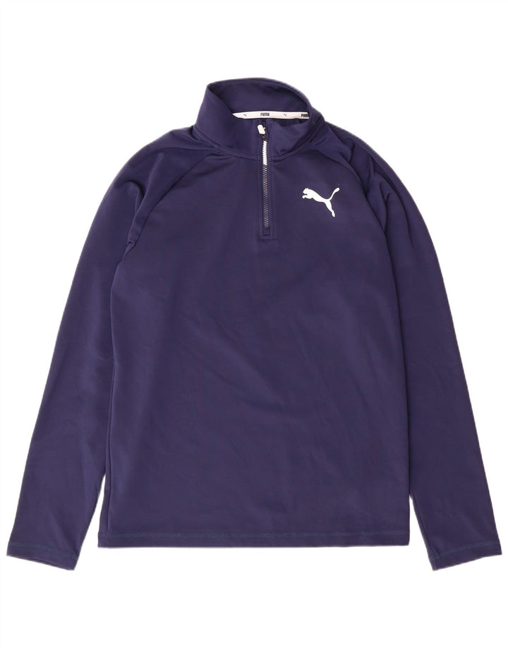 PUMA Herren-Pullover-Trainingsanzugoberteil mit Reißverschluss, Größe S, Marineblau, Polyester
