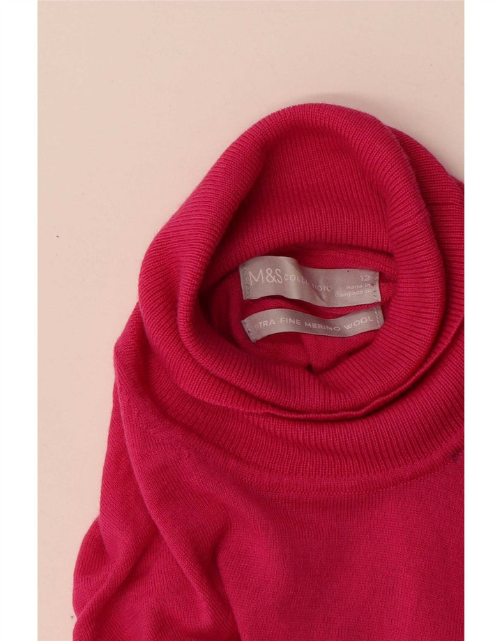 Marks & Spencer Rollkragenpullover für Damen, Gr. 12, Mittelrosa