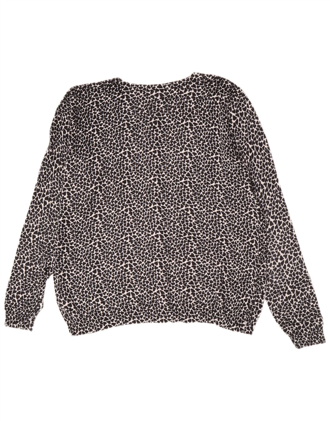 Marks & Spencer Damen-Strickjacke mit abstraktem Muster, Gr. 18, XL, Schwarz