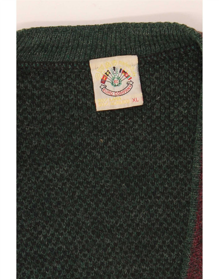 Vintage Herren Cardigan Pullover XL Grüne Wolle