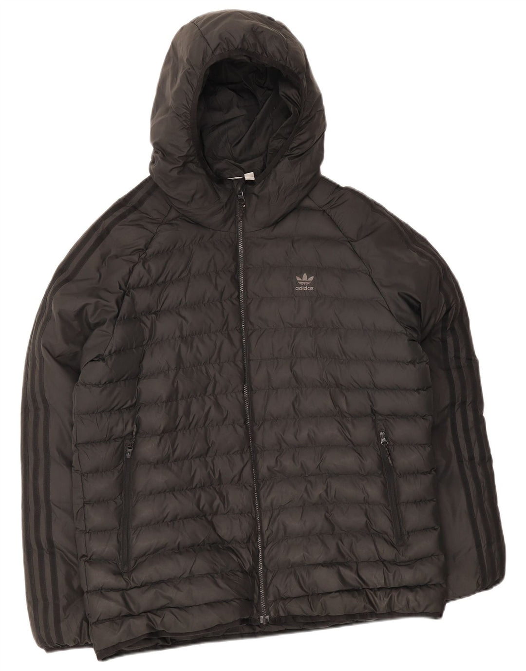 Adidas Herren Kapuzenjacke, gepolstert, UK 40, Größe L, Schwarz, Polyester