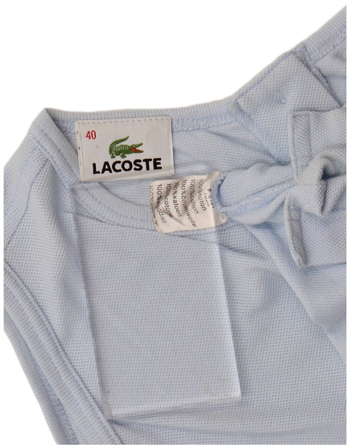 LACOSTE Damen Crop Vest Top Größe 40 Mittelblaue Baumwolle