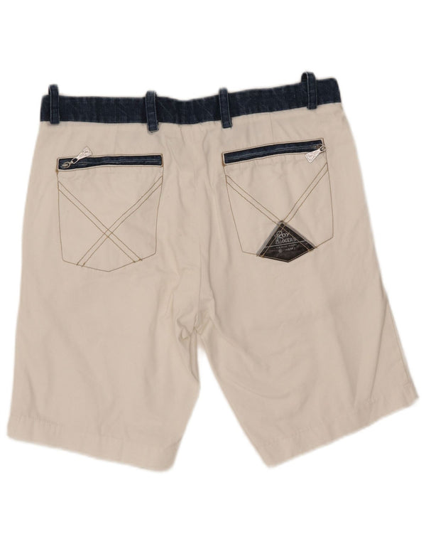 Roy Rogers Herren Chinoshorts IT 46 Small W32 Weiße Colourblock-Baumwolle